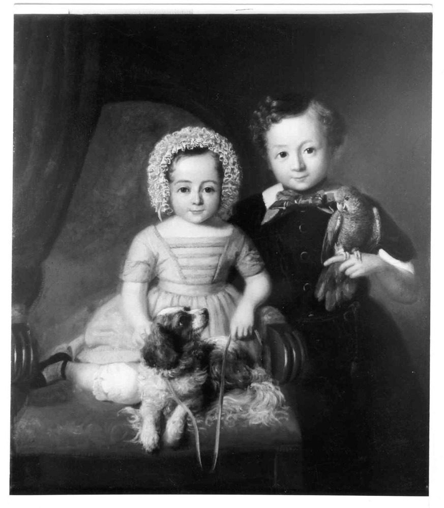 Barend Dirk van Starckenborg van Straten en zijn jongere zuster, als kinderen