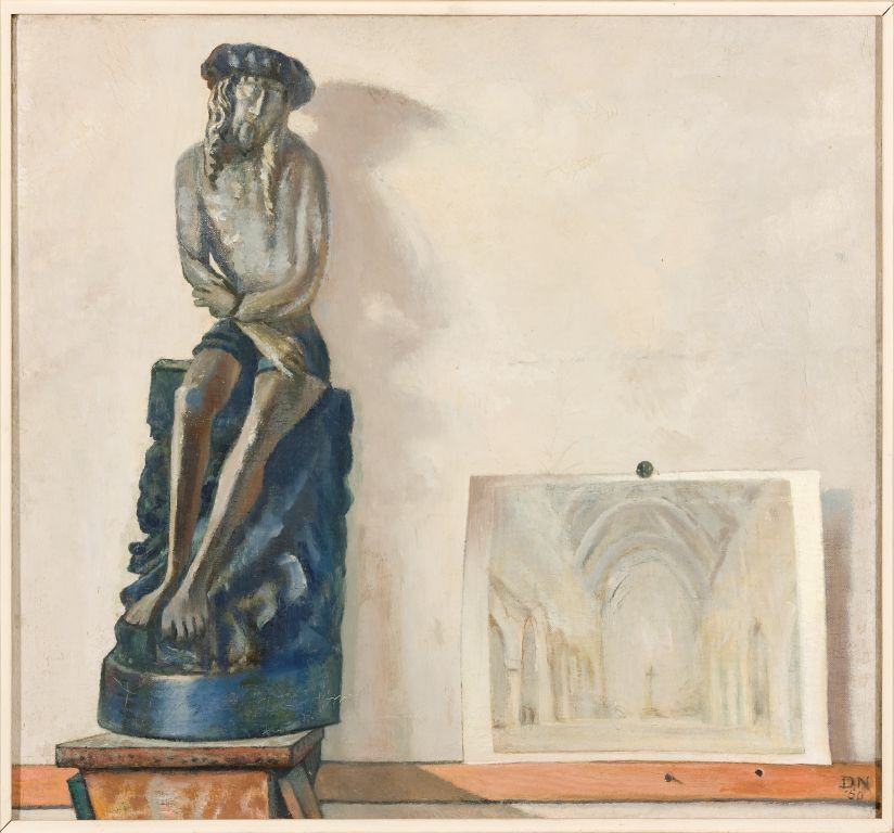 Christusbeeld met prent