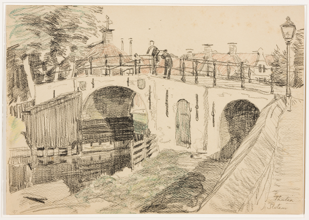 Waterpoort in de plaats Sloten