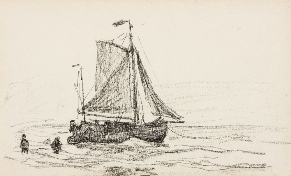 Schip aan het strand