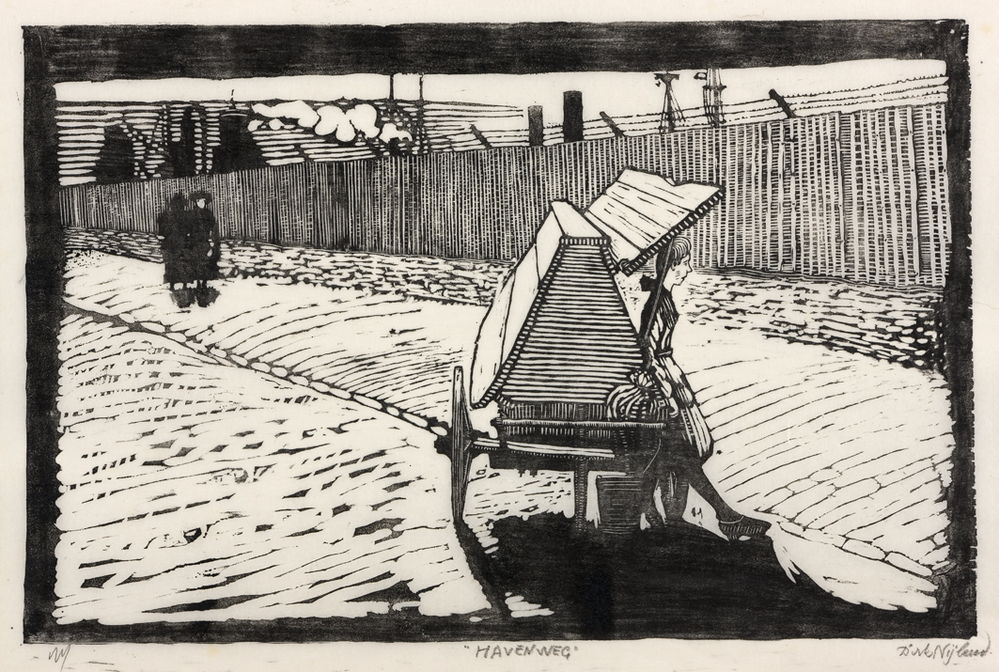 Havenweg met koopwagentje