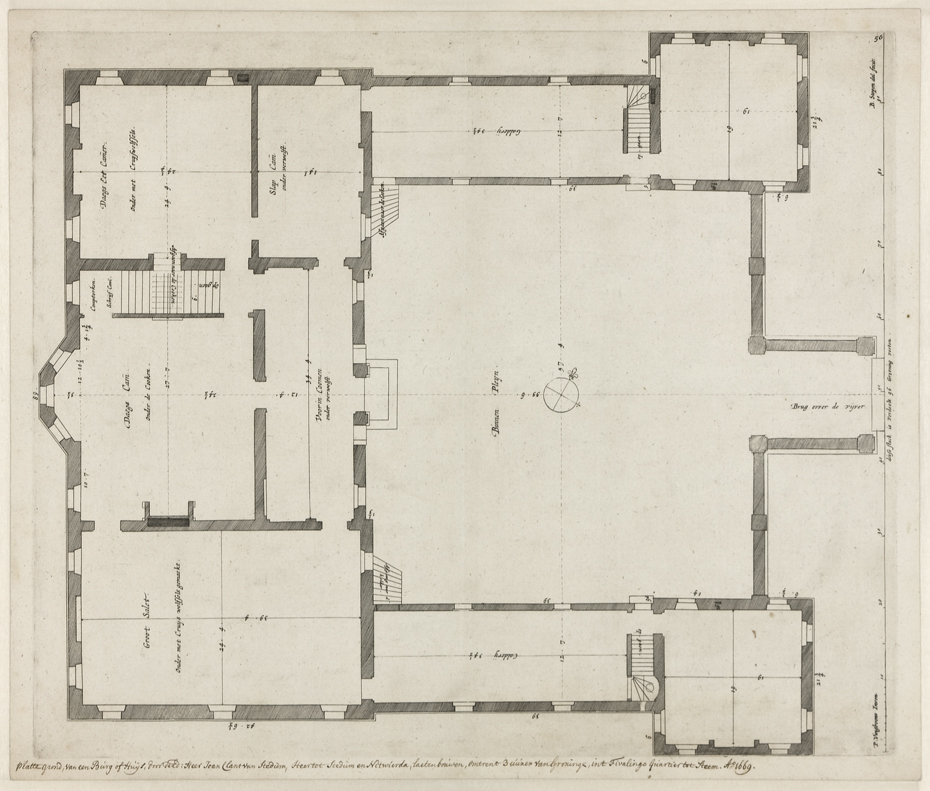 De borg Nittersum te Stedum, plattegrond (behorend bij het bouwbestek)