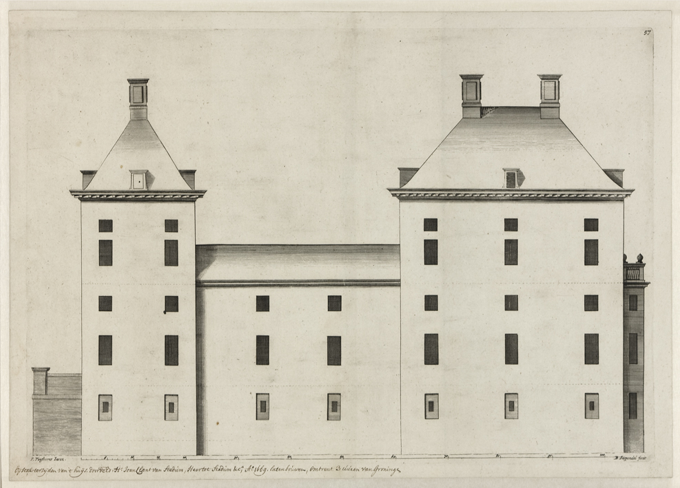 De borg Nittersum te Stedum, zijaanzicht (behorend bij het bouwbestek)