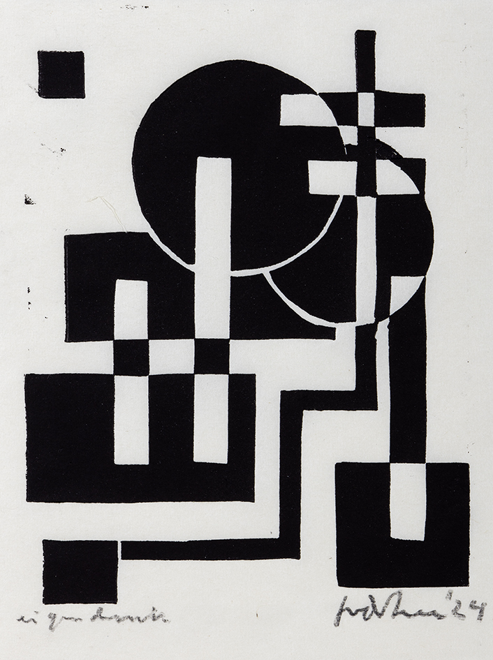 Abstrakte Compositie in zwart