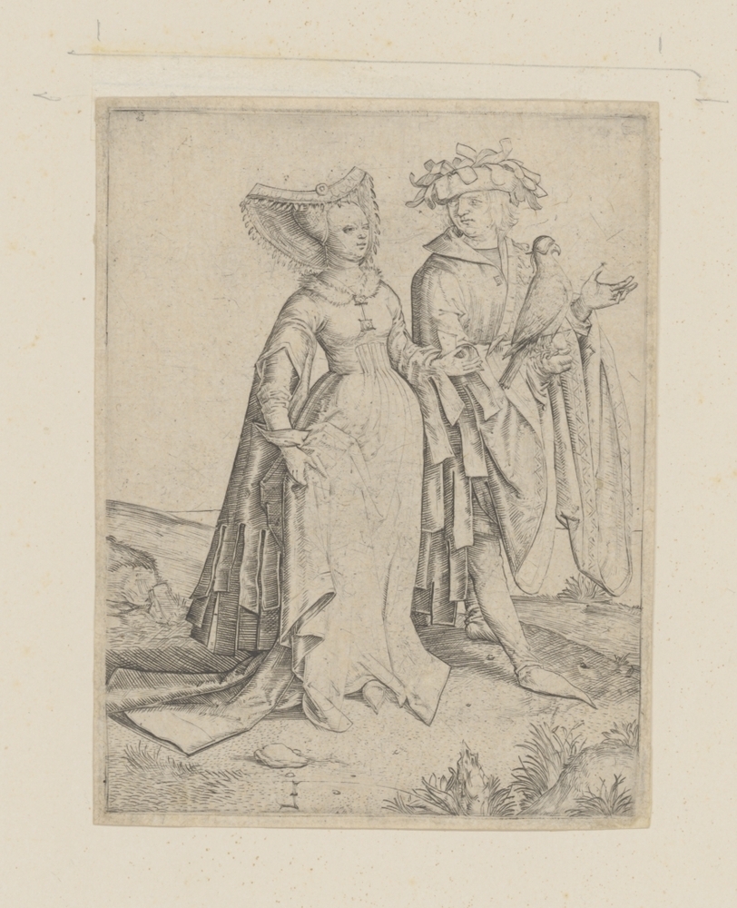 Heer en dame met valk