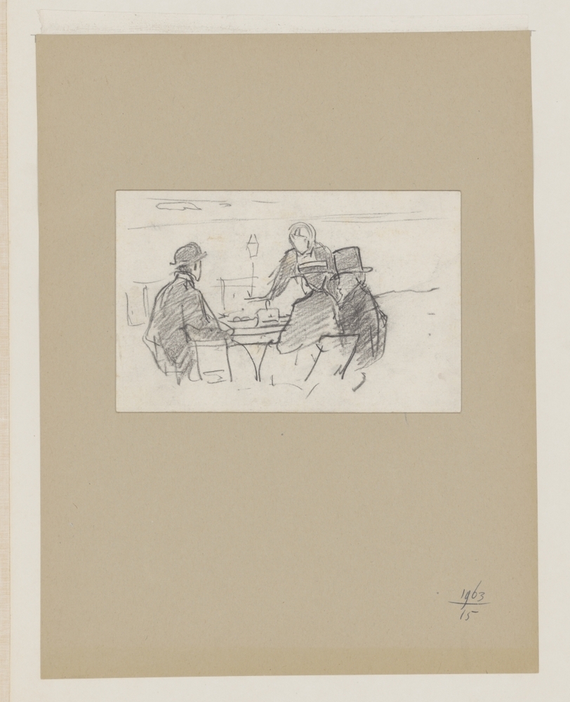 Vier personen aan een terrastafeltje