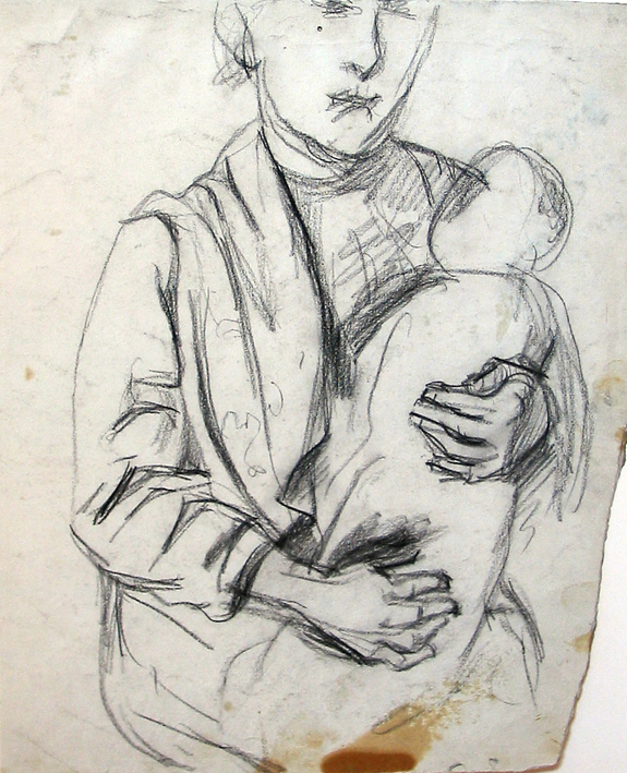 Vrouw met kind in de armen