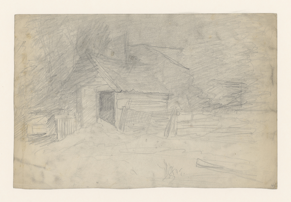 Schuur met openstaande deur