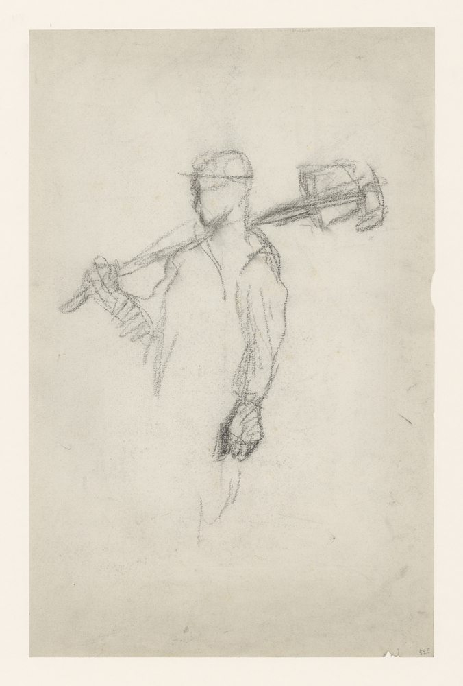 Man gereedschap dragend