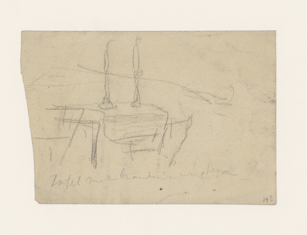 Tafel met brandende waskaarsen