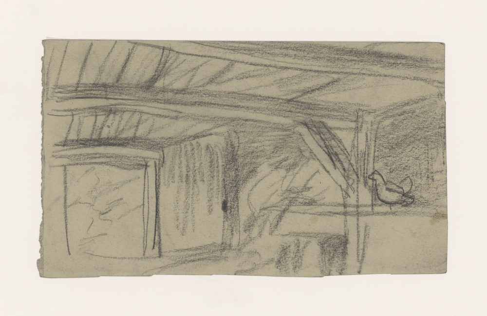 Boerenschuur met openstaande deur