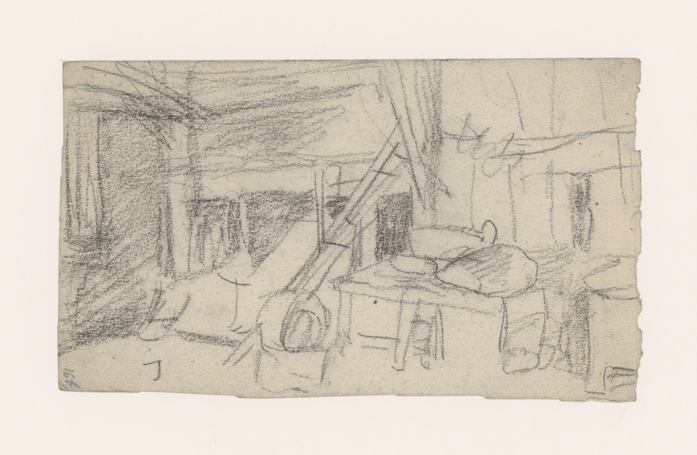 Interieur van een schuur