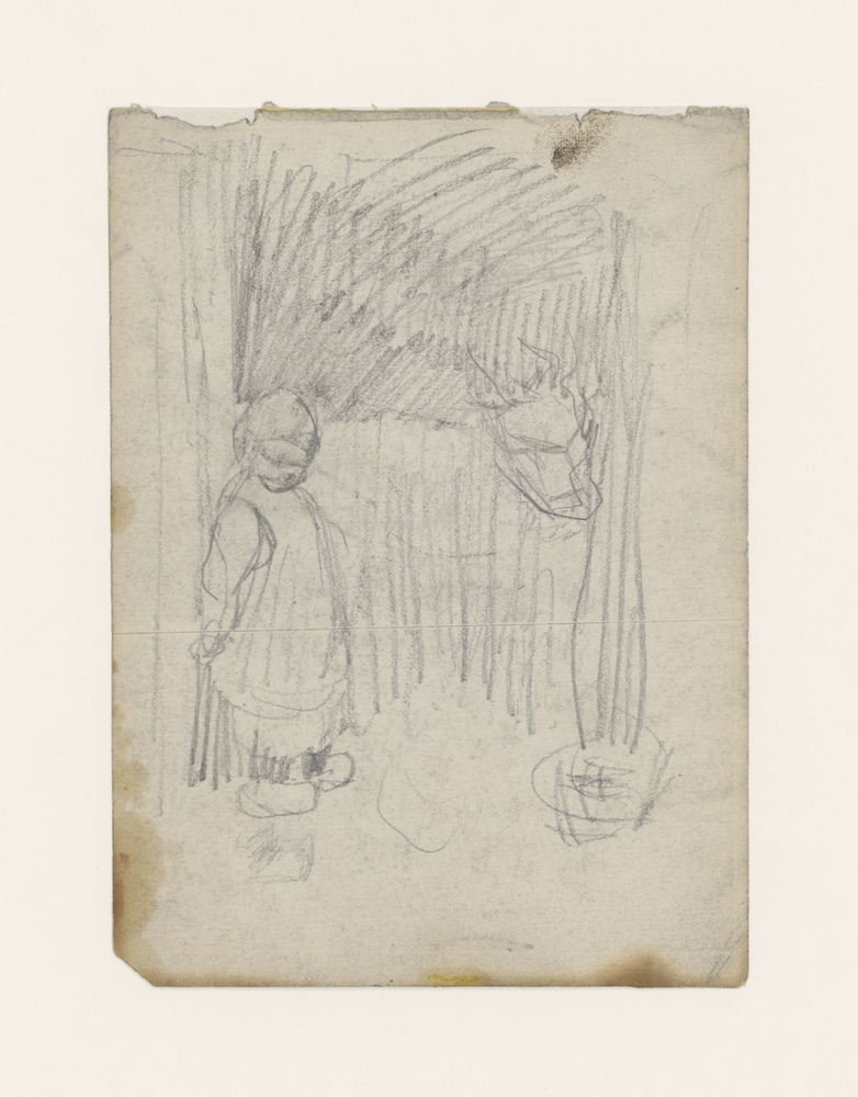 Meisje in koeienstal