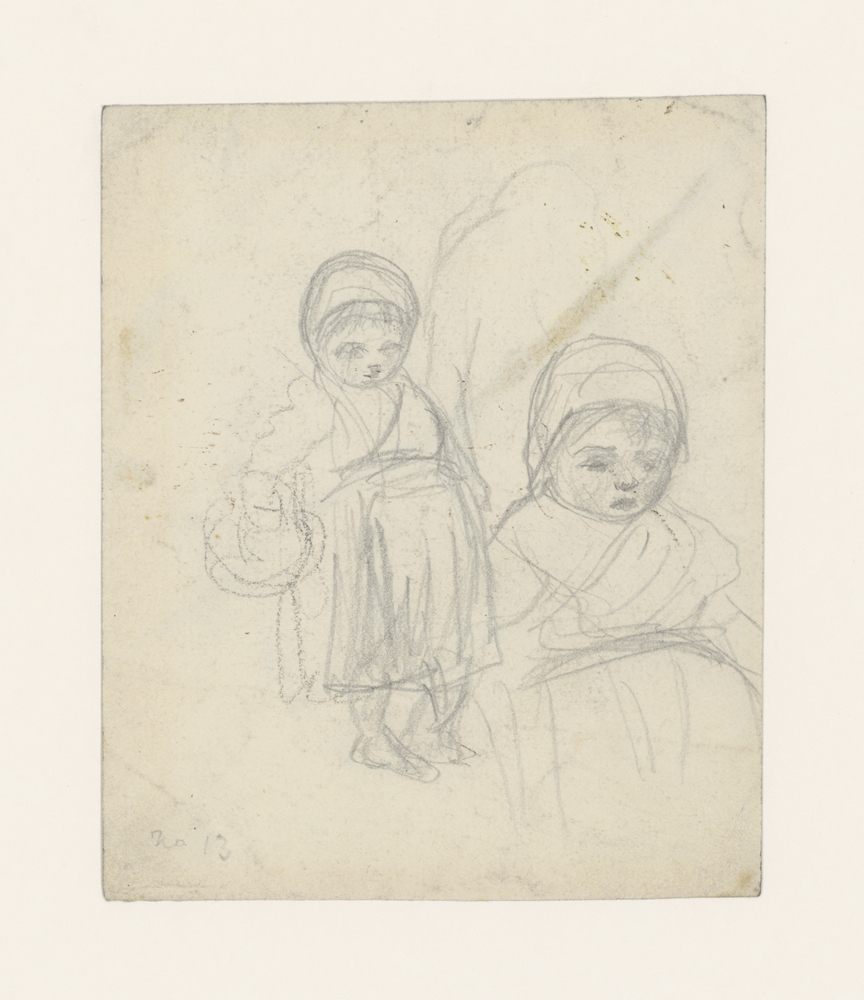 Schets van twee meisjes