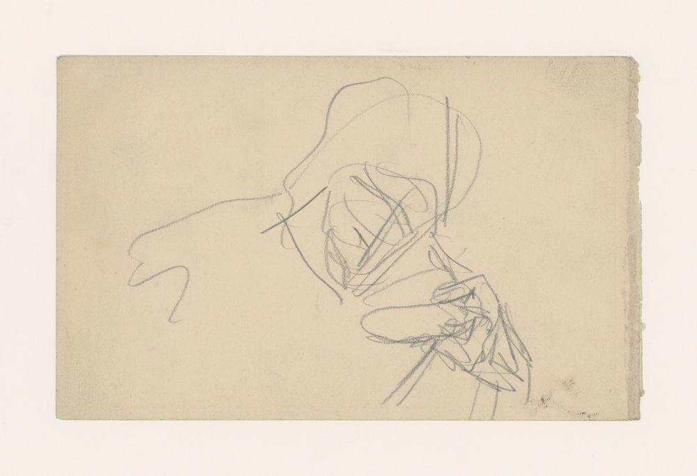 Schets van een visser met zuidwester