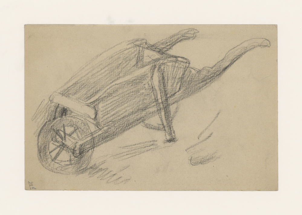 Studie van een kruiwagen