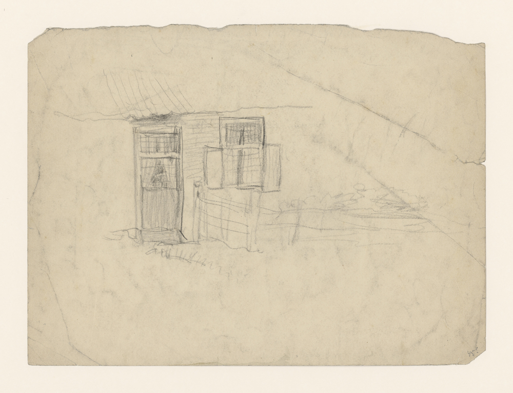 Huisgevel met deur en venster