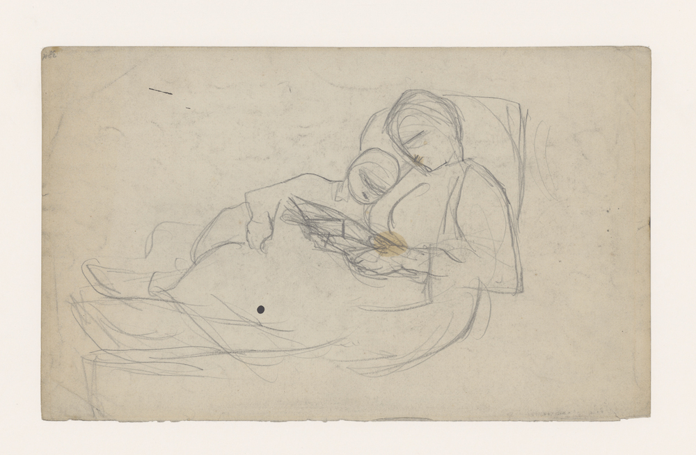 Zittende vrouw met kind