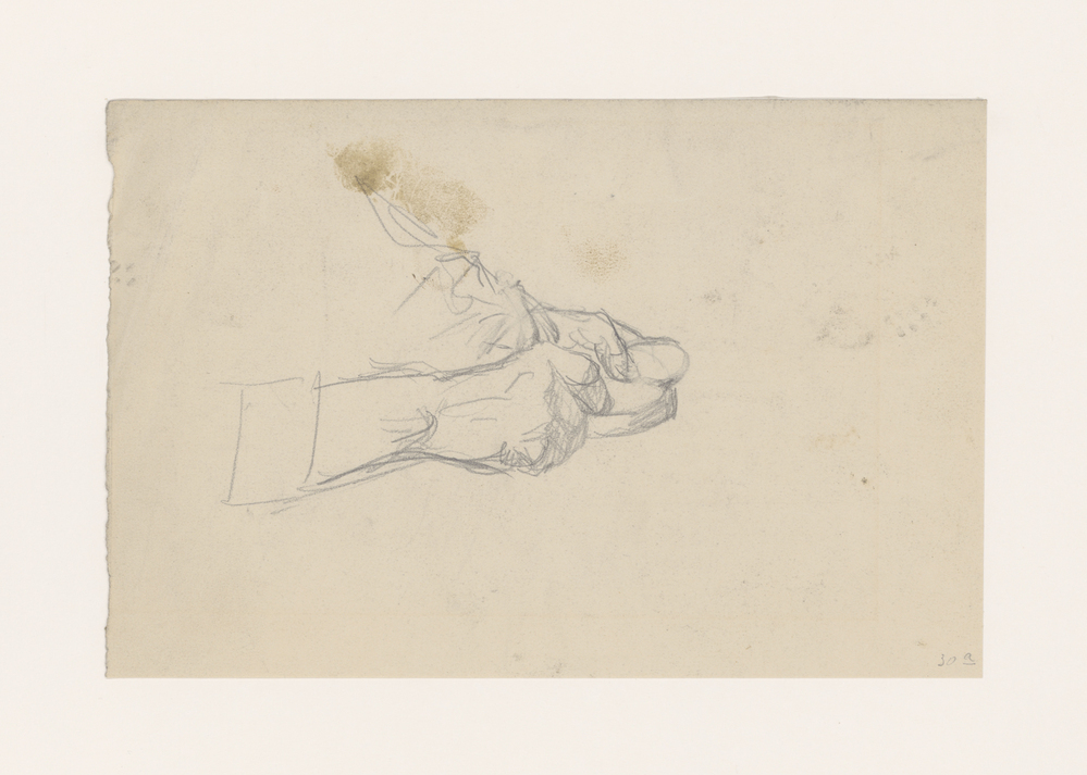 Schets van twee handen