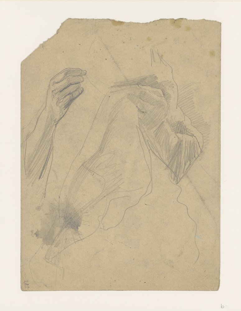 Schets van twee handen