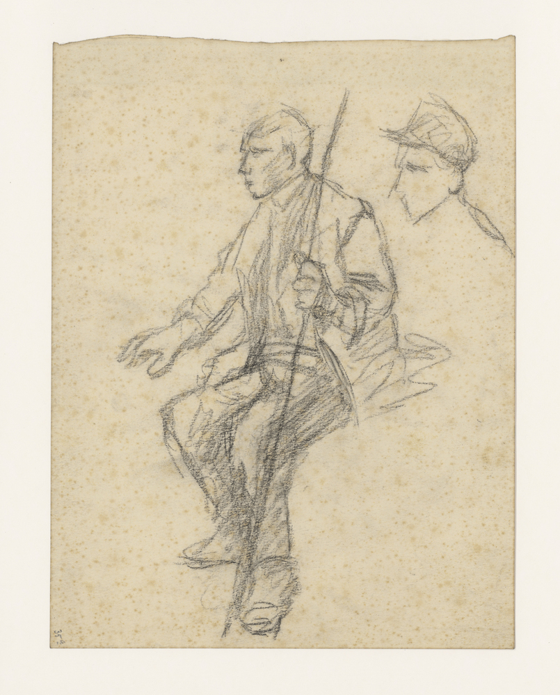 Man met rietstok in de hand