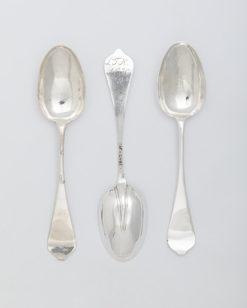 Drie zilveren eetlepels