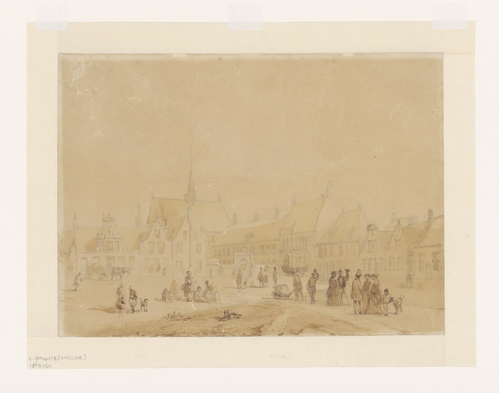 Martinikerkhof noordoostzijde met Prinsenhof en Gardepoort