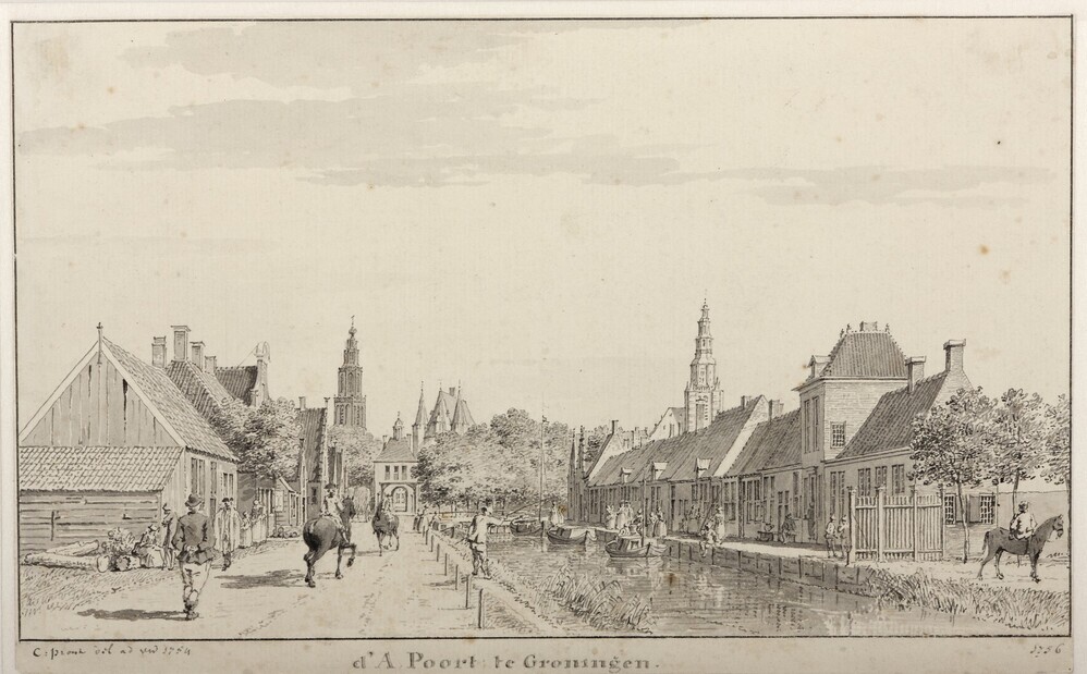 Hoendiep buiten de Apoort, gezien in de richting van de stad