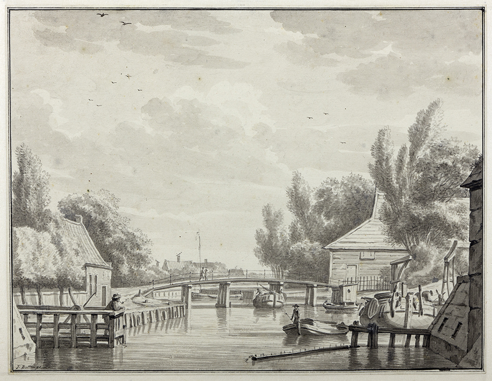Winschoterdiep met Bontebrug, gezien vanuit de stad