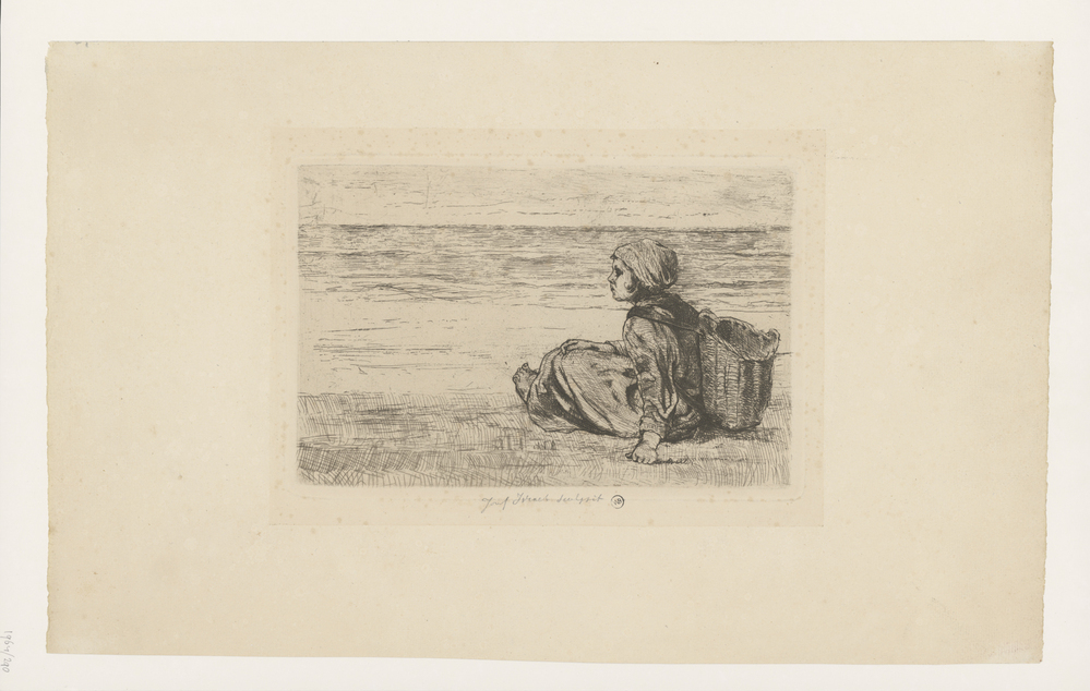 Vissersmeisje aan het strand