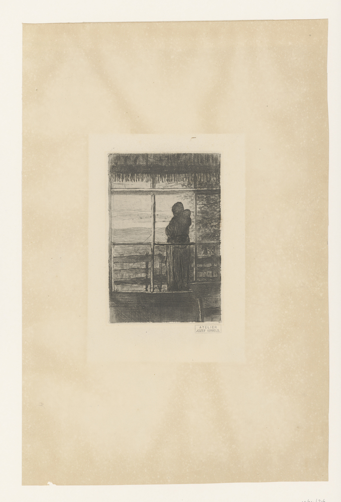 Wachtende vrouw met kind