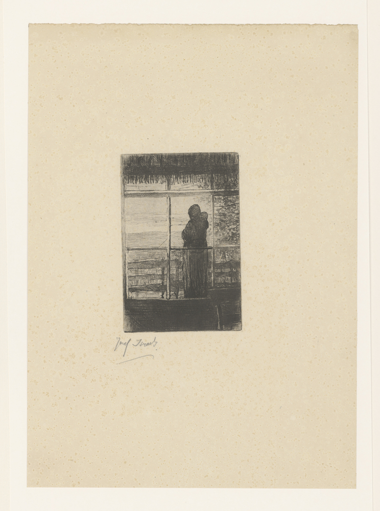 Wachtende vrouw met kind