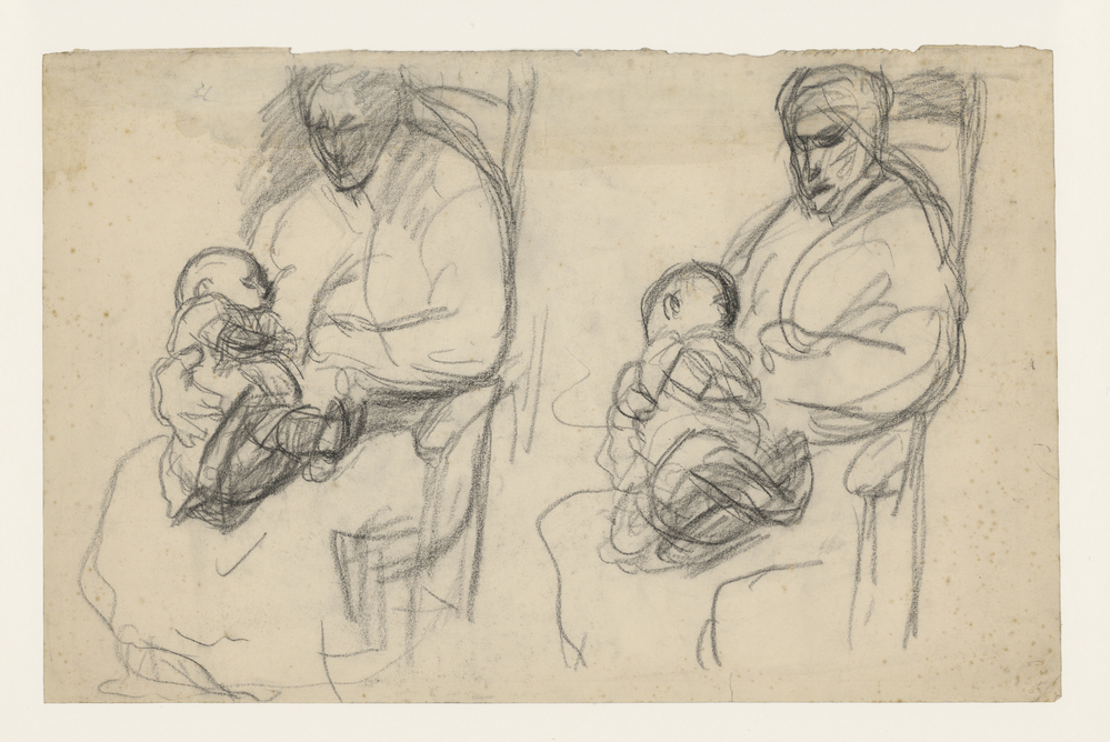 Vrouw met kind op schoot