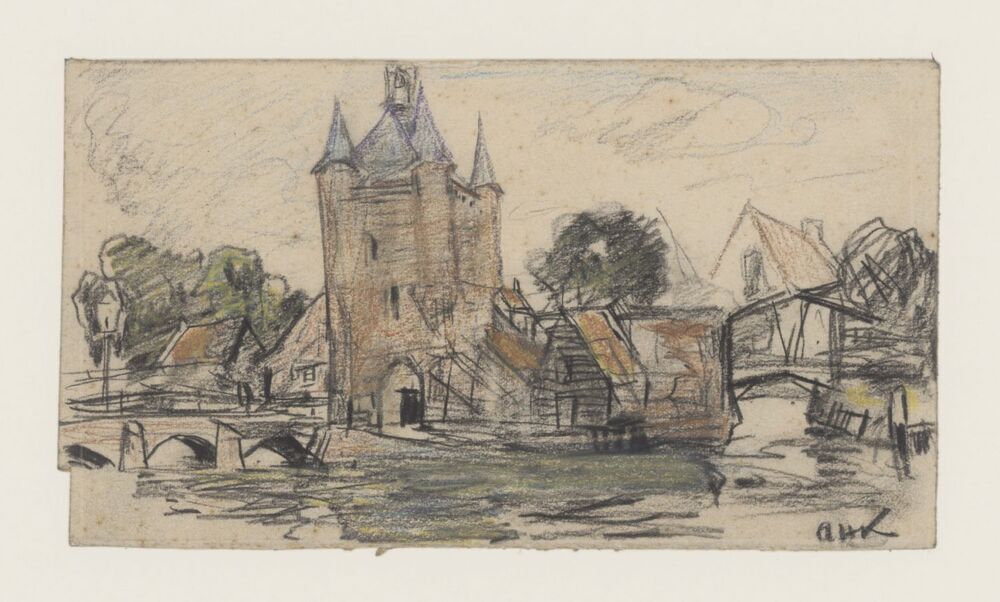 Gezicht op oude stadspoort