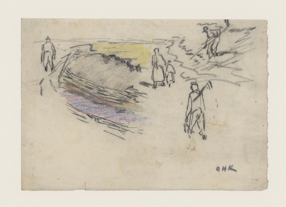 Veld met landarbeiders