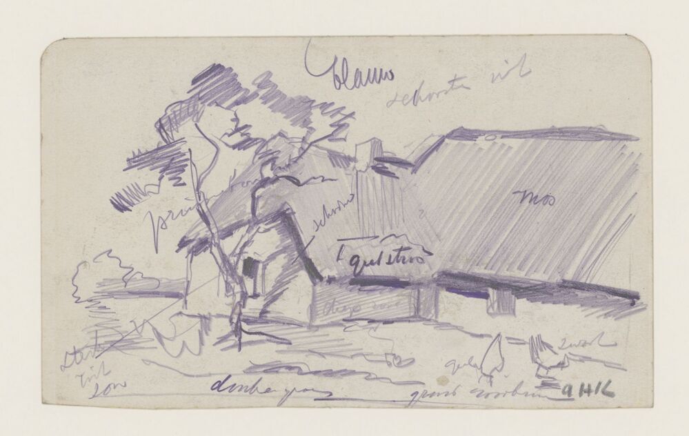 Schets van een boerenhuis