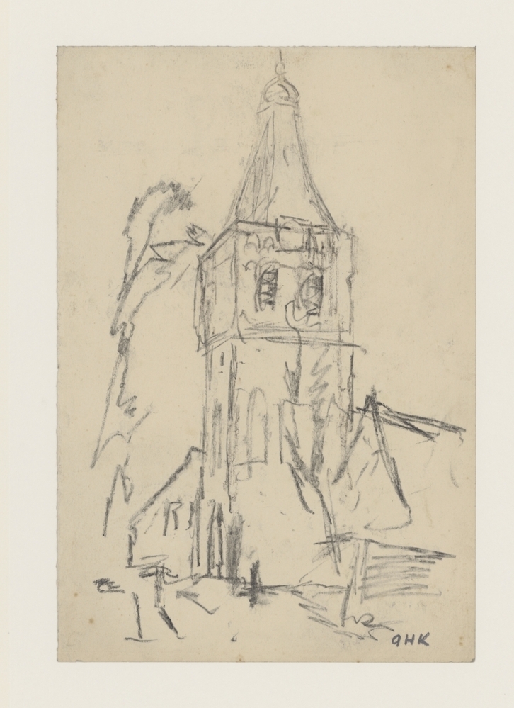 Schets van een kerktoren