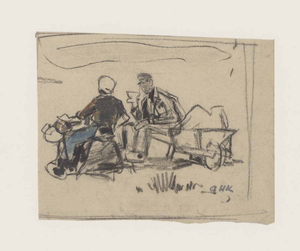 Twee rustende landarbeiders