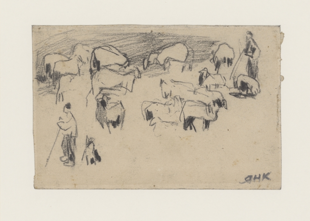 Kudde vee met twee herders