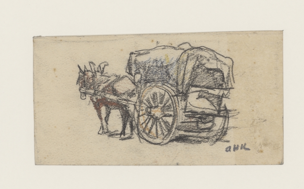 Paard voor tweewielige huifkar