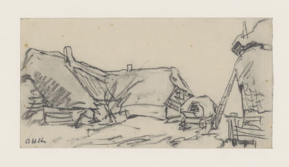 Boerenhofstede met hooimijt