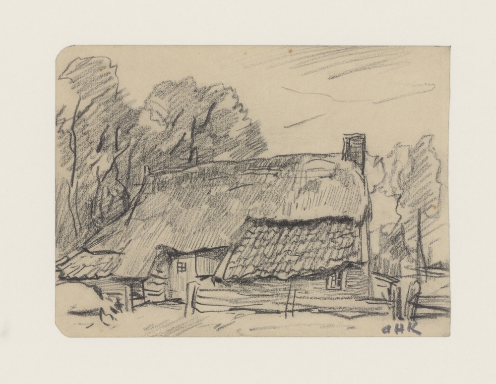 Zijkant van een oud boerderijtje