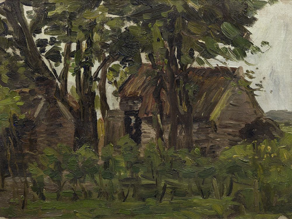 Schuren tussen bomen (studie)