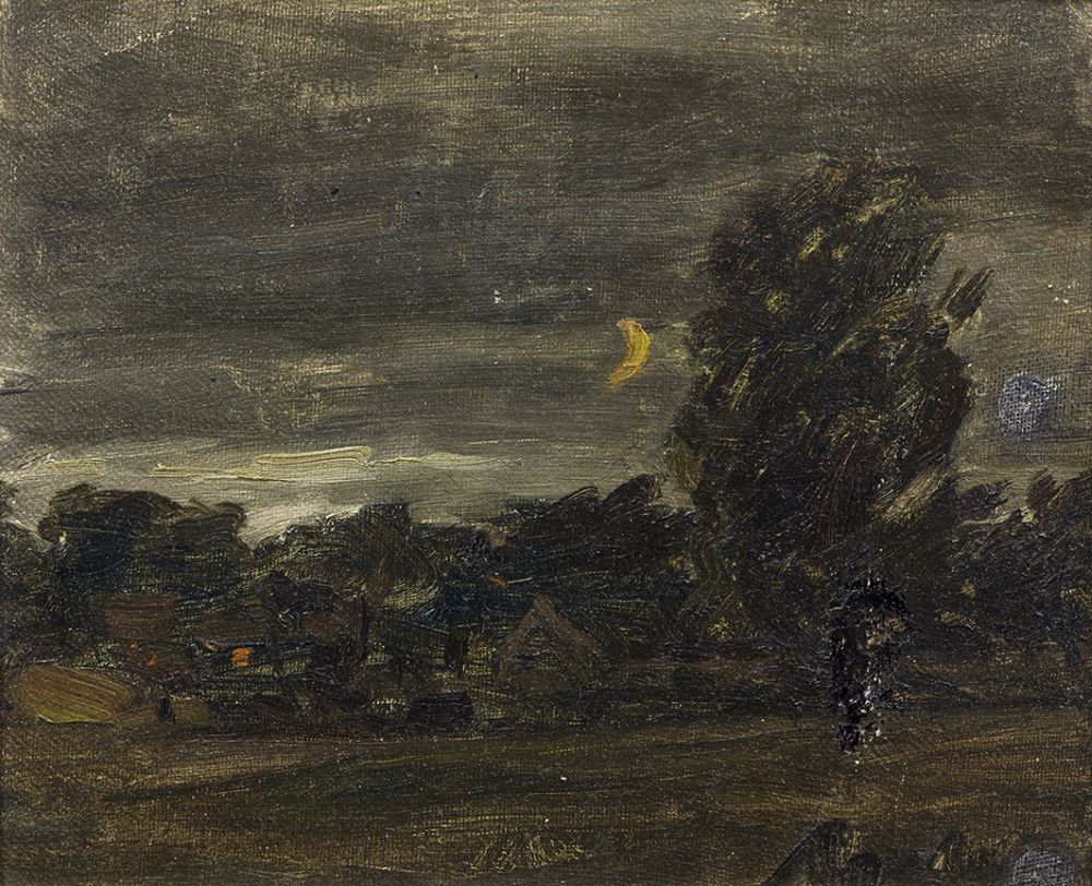 Maan boven huisjes (studie)