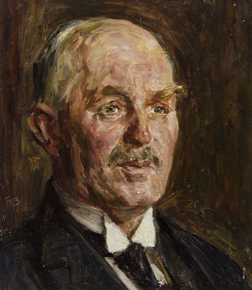 Portet van man met opstaande boord