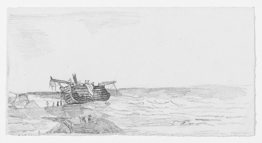 Scheepswrak bij de kust