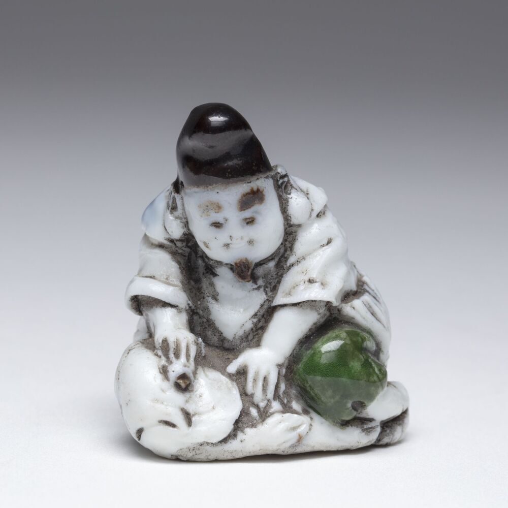 Netsuké in de vorm van een visser