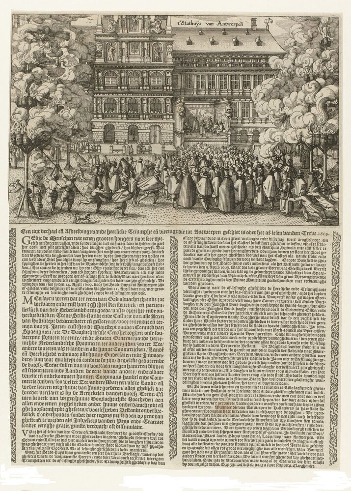Aflezing van het Twaalfjarig Bestand in 1609 te Antwerpen