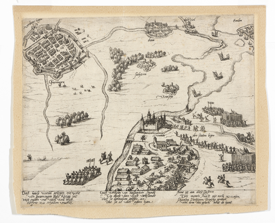 Prins Maurits versterkt het kasteel te Wedde