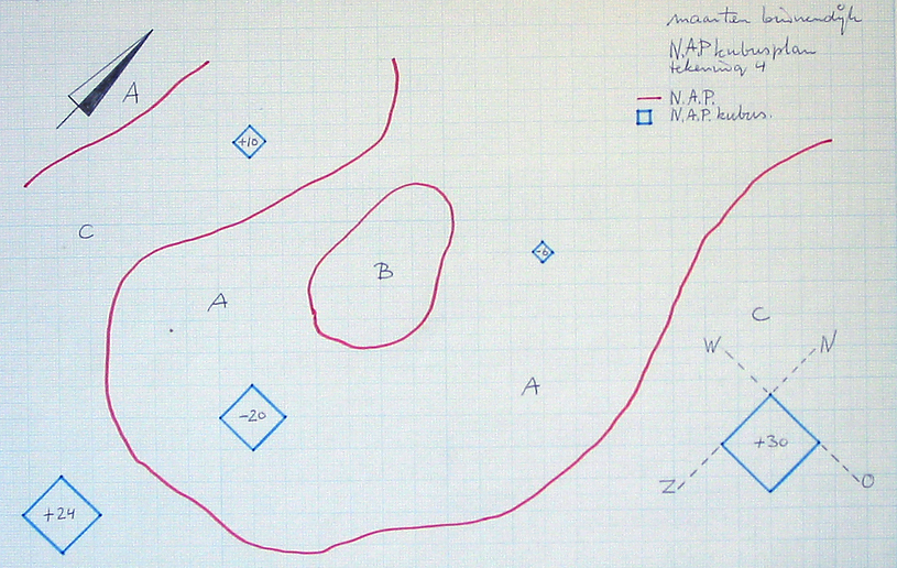 N.A.P. kubusplan tekening 4 (uit een serie van 4 tekeningen over het N.A.P. kubusplan)